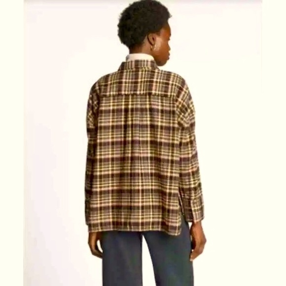 NWT Everlane Boxy Button-Down Plaid Soft Flannel Shirt, Oversized, Size Small - Picture 3 of 16